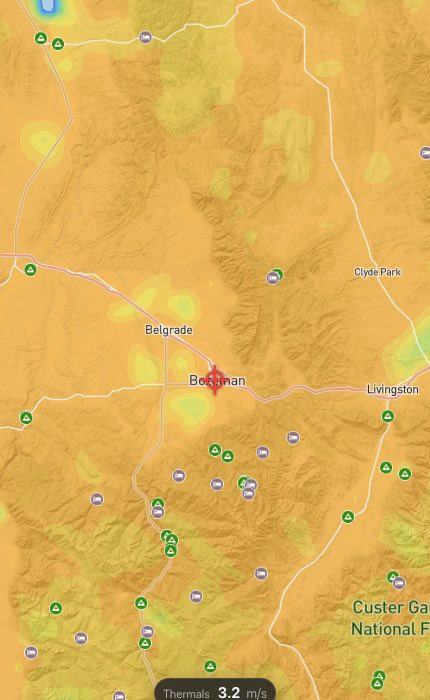 Thermal strength layer over the Bridger Range